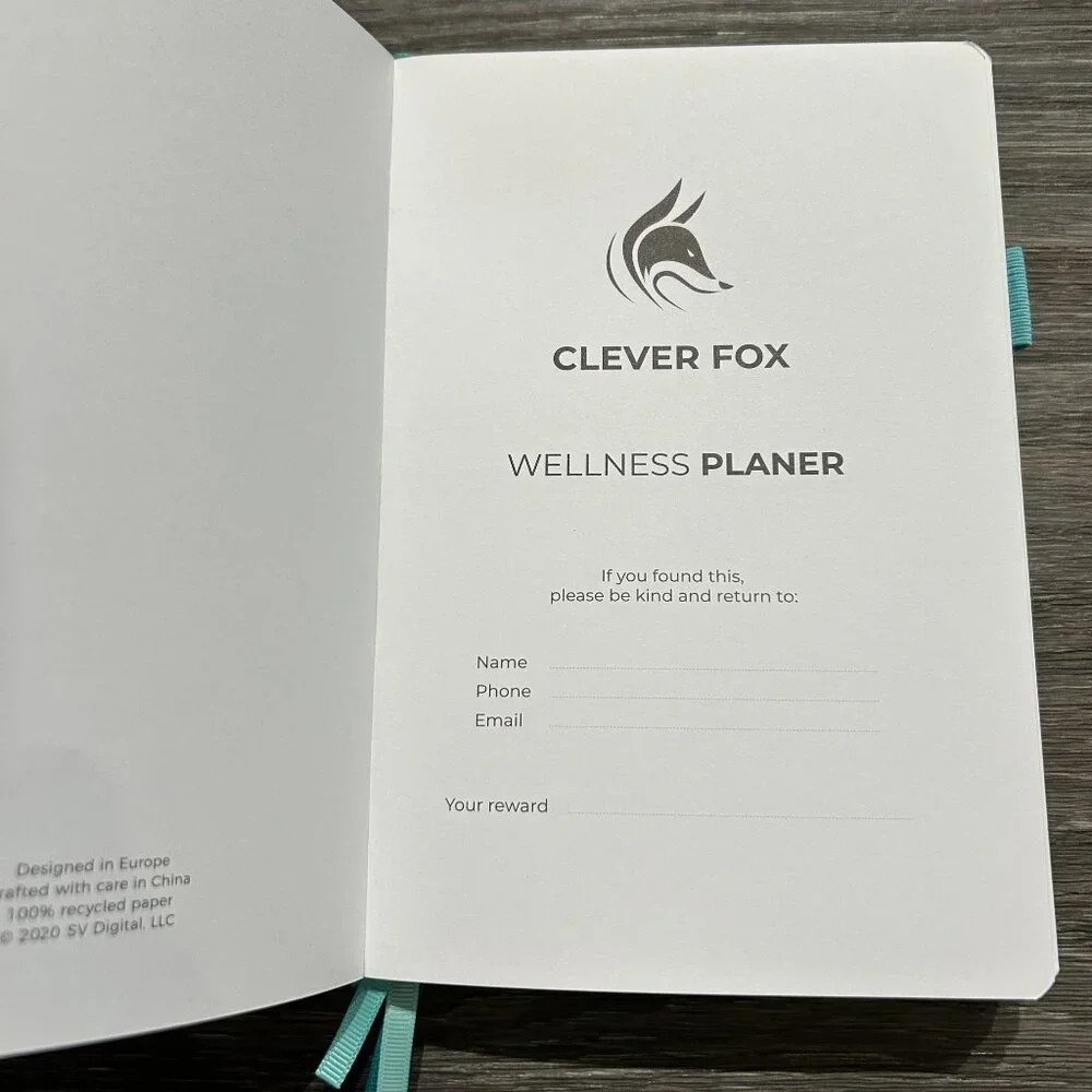 NEW Clever Fox Wellness Planner Goal Setting Journal Habit Tracker Stickers